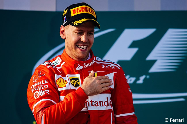 Sebastian Vettel - Scuderia - Ferrari - Victoria - Podio - Australia 2017 - Melbourne - Carrera