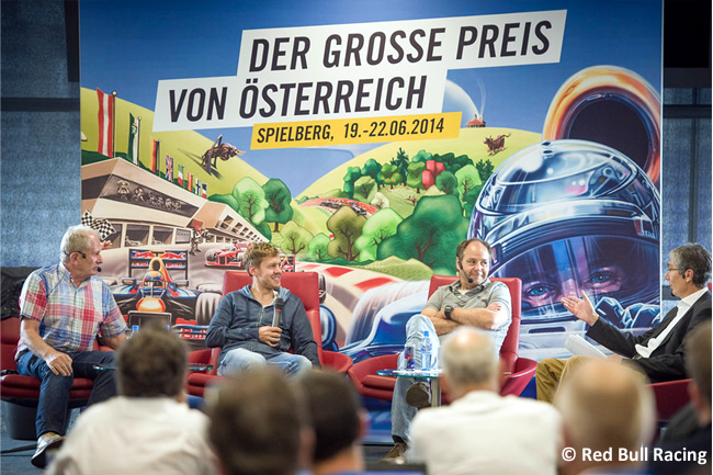 Conferencia Red Bull Racing - Red Bull Ring - Evento - Sebastian Vettel - Gerhard Berger - Ferrari - Gran Premio de Austria 