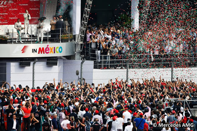 Podio - Nico Rosberg - Lewis Hamilton - Gran Premio México 2015