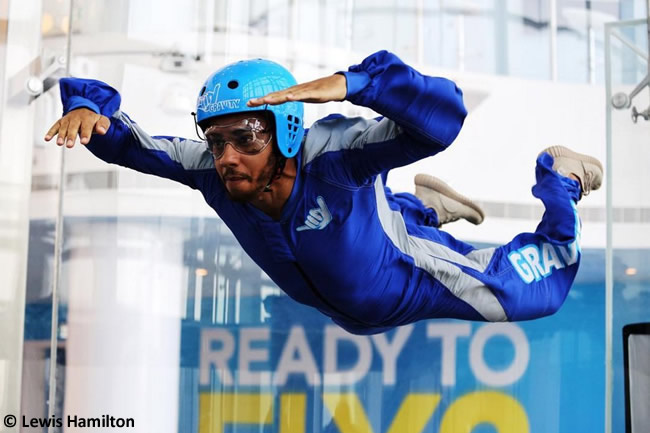 Lewis Hamilton Indoor Skydiving