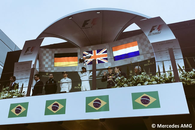 Podio GP Brasil 2016 - Lewis Hamilton - Nico Rosberg - Max Verstappen