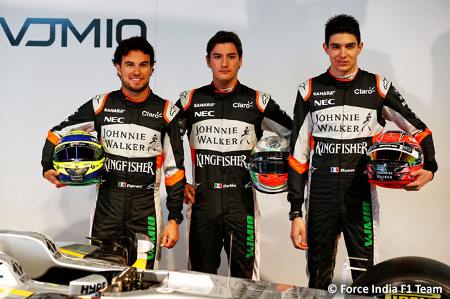 Force India F1 Team - Presentación VJM10 - Sergio Pérez - Esteban Ocon - Alfoso Celis