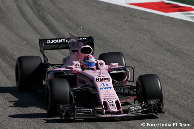 Sergio Pérez - Force India - Domingo - Carrera - GP Rusia 2017