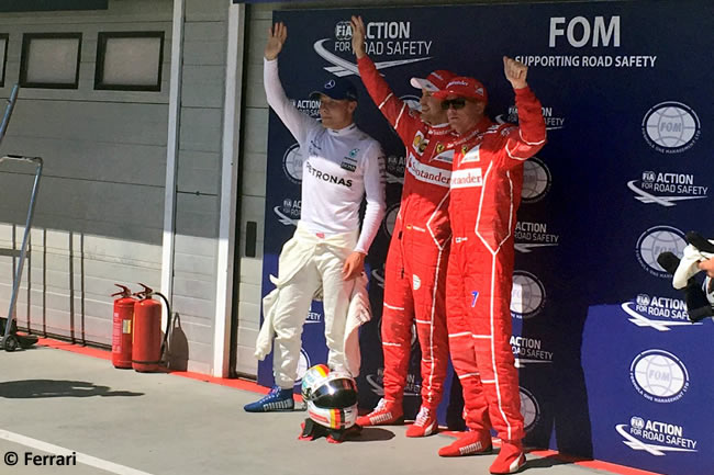 Pole - Calificación GP Hungría 2017 - Sebastian Vettel - Kimi Raikkonen - Scuderia Ferrari - Valtteri Bottas- Mercedes