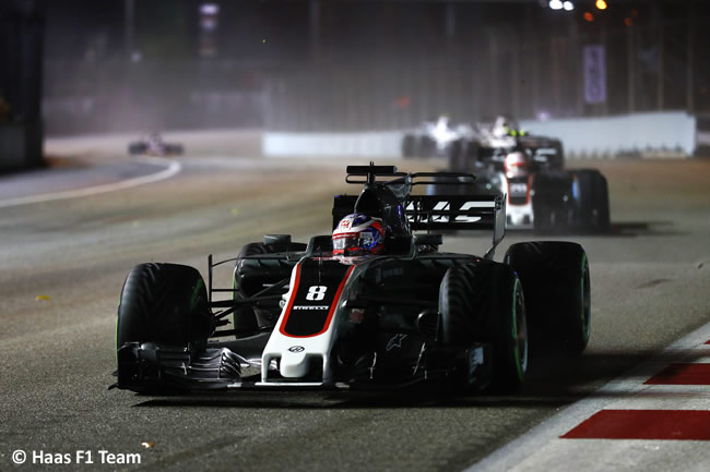 Romain Grosjean - Haas - Carrera - GP Singapur 2017