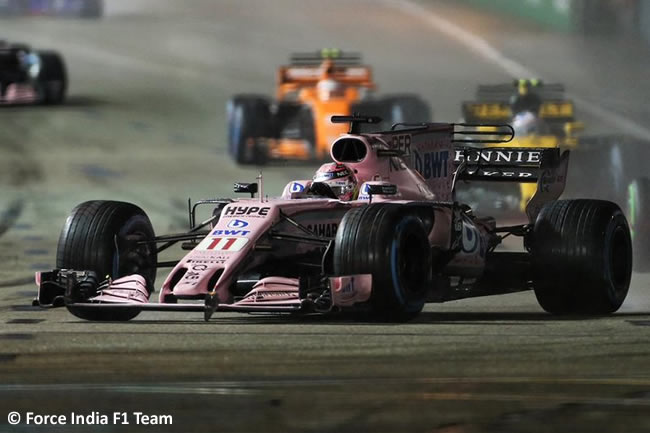 Sergio Pérez - Force India - Carrera - GP Singapur 2017