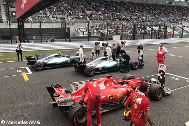 Lewis Hamilton - Valtteri Bottas - Sebastian Vettel - Mercedes AMG - Calificación GP Japón 2017