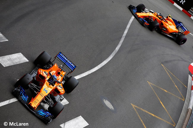 Fernando Alonso- Stoffel Vandoorne - McLaren - Carrera GP - Mónaco 2018