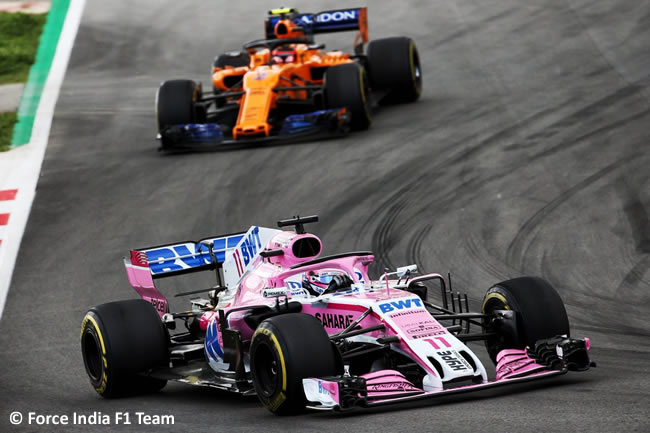 Sergio Pérez - Force India - Carrera- GP - España 2018
