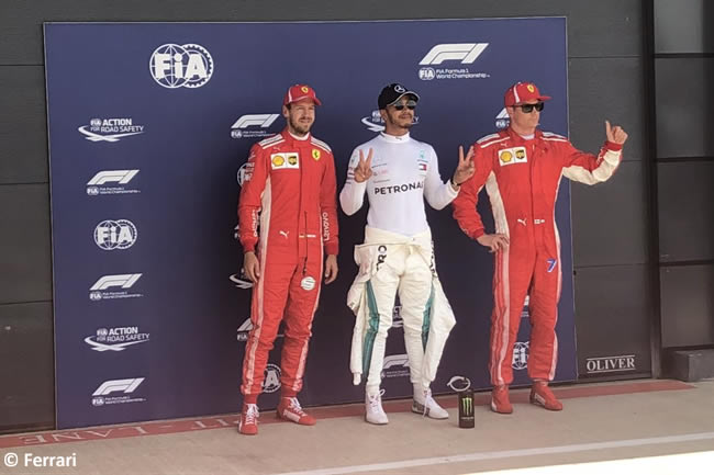 Sebastian Vettel - Lewis Hamilton - Kimi Raikkonen - Scuderia Ferrari - GP Gran Bretaña 2018 - Clasificación