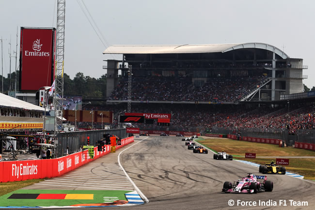 Sergio Pérez - Force India - Carrera - GP Alemania Hockenheim 2018