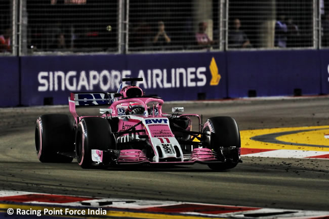 Sergio Pérez - Force India - Carrera GP Singapur 2018