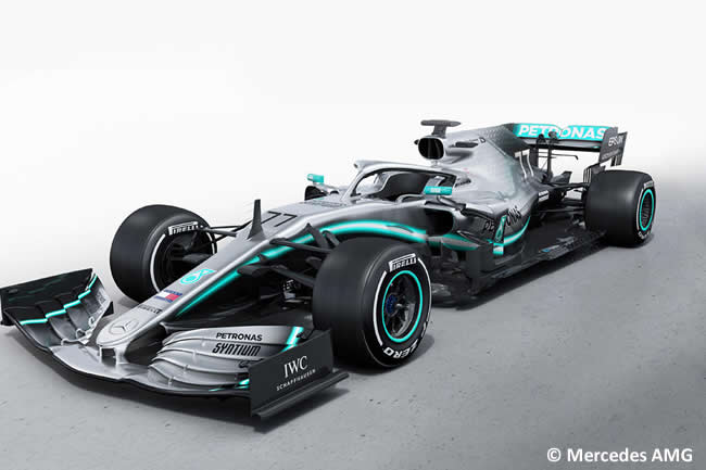 Mercedes - W10 - 2019 - Lateral 