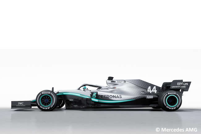 Mercedes - W10 - 2019 - Lateral 