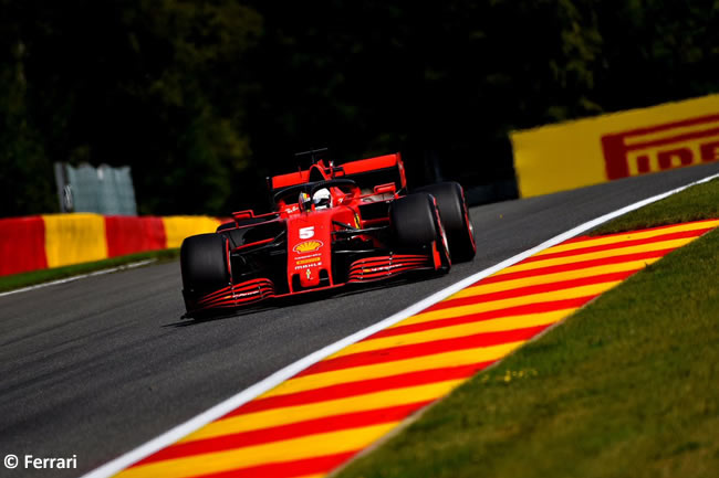 Sebastian Vettel - Ferrari - Carrera- GP Bélgica 2020