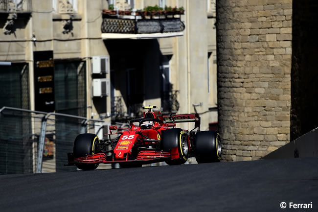 Carlos Sainz - Ferrari - Entrenamientos Libres - GP Azerbaiyán 2021